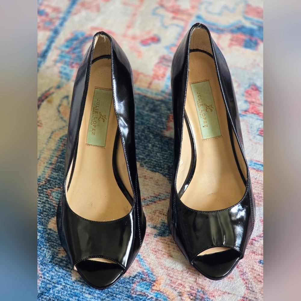 Elegant Black Peep Toe Heels